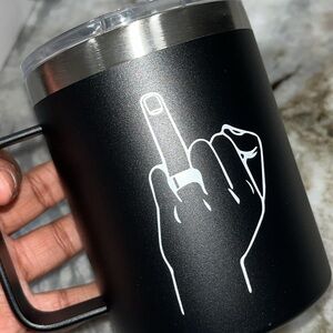 Black Insulated Mug with Bold Graphic